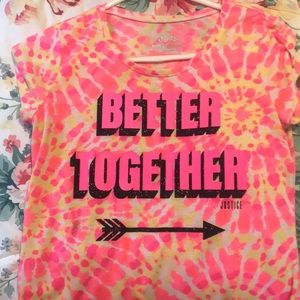 Justice tie dye friendship shirt.